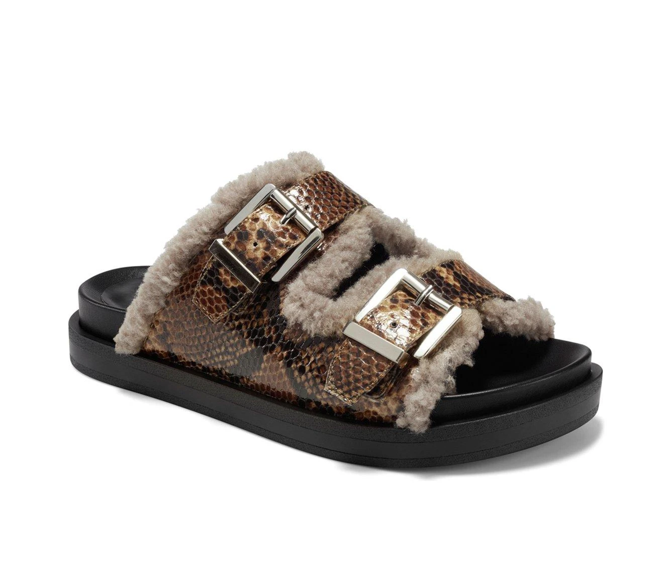 Women's Aerosoles Olivia Cozy Slide Sandals Brown Snake 3 Women's Aerosoles Olivia Cozy Slide Sandals Brown Snake - Image 3