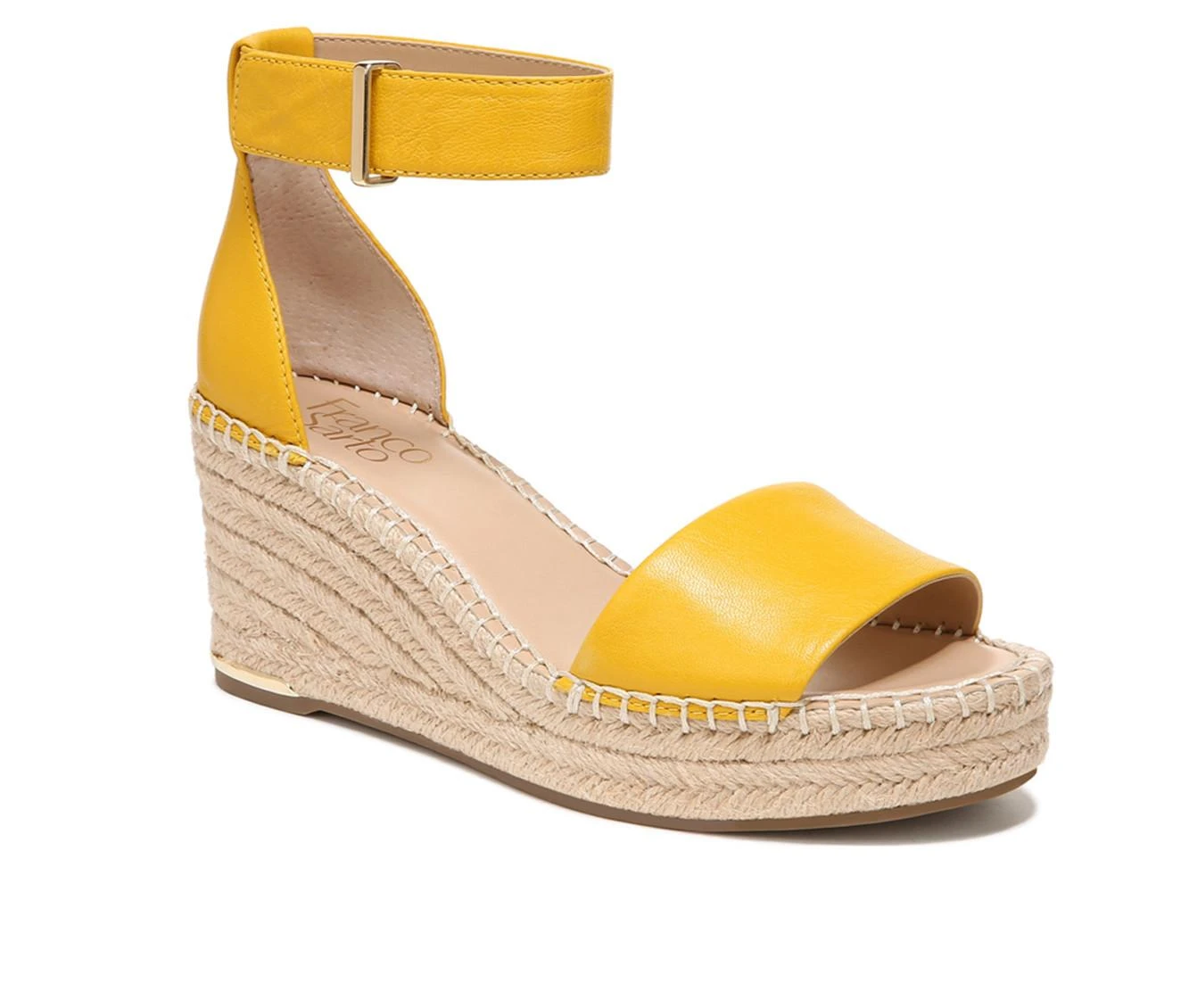 Women's Franco Sarto Clemens Espadrille Wedge Sandals Summer Yellow 3 Women's Franco Sarto Clemens Espadrille Wedge Sandals Summer Yellow - Image 3
