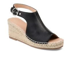 Women's Journee Collection Crew Espadrille Wedges Black -GC shoes Shop 2 1326