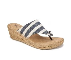 Women's White Mountain Beachball Wedge Sandals New Navy/Stripe -GC shoes Shop 2 1329