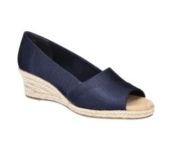 Women's Easy Street Jasper Espadrille Wedge Sandals Navy Thai Silk -GC shoes Shop 2 1334