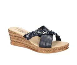 Women's TUSCANY BY EASY STREET Gessica Wedge Sandals Navy 8 Women's TUSCANY BY EASY STREET Gessica Wedge Sandals Navy -GC shoes Shop 2 1335