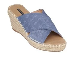 Women's GC Shoes Darline Espadrille Wedge Sandals Blue -GC shoes Shop 2 1341