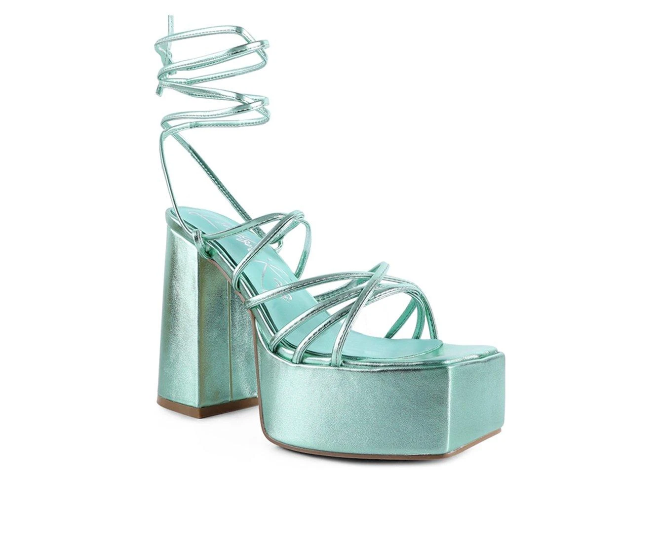 Women's London Rag Anvil Platform Block Heels Women's London Rag Anvil Platform Block Heels Green -GC shoes Shop 2 157