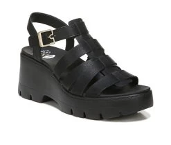 Women's Dr. Scholls Check It Out Platform Wedge Sandals Black -GC shoes Shop 2 171