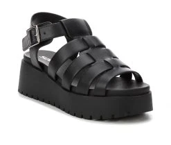 Women's Soda Pullout Platform Sandals Black -GC shoes Shop 2 173