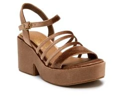 Women's Coconuts By Matisse Stargaze Platform Wedge Sandals Bronze -GC shoes Shop 2 208
