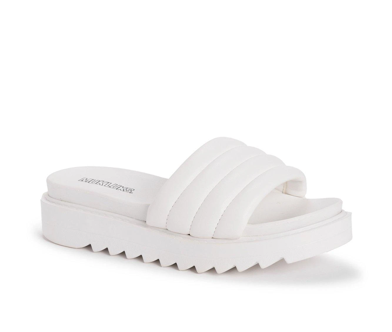 Women's MUK LUKS Sun Catcher Platform Sandals White 3 Women's MUK LUKS Sun Catcher Platform Sandals White - Image 3