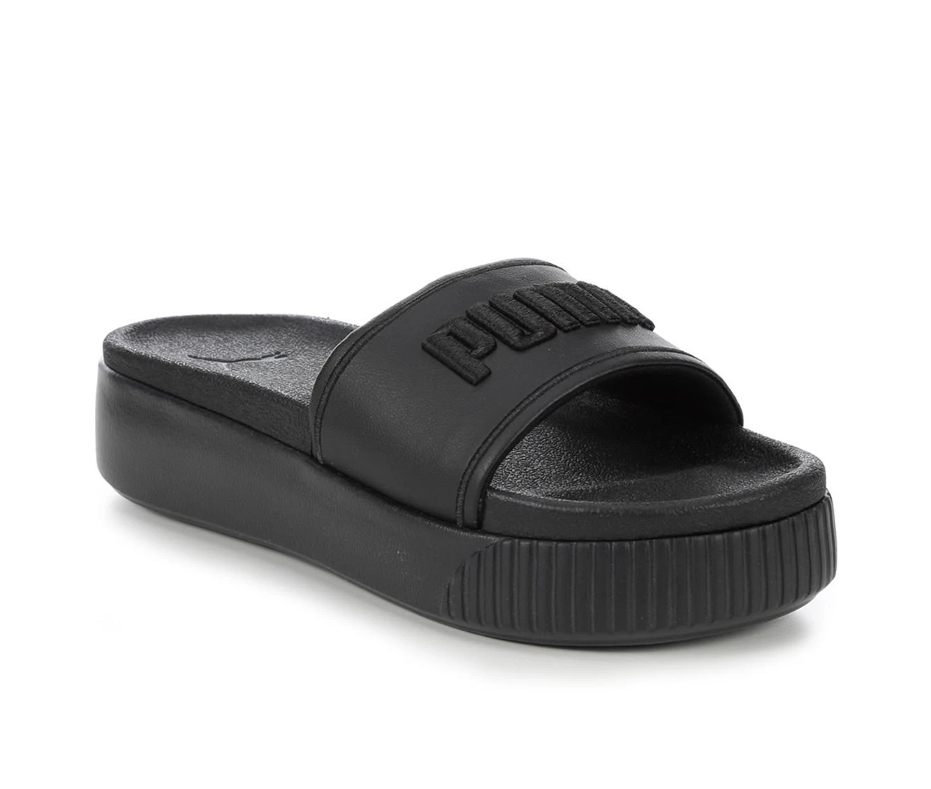 Women's Puma Platform Slide 2 Sport Slides Black/Black 3 Women's Puma Platform Slide 2 Sport Slides Black/Black - Image 3