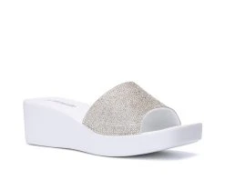 Women's Olivia Miller Wendy Wedge Sandals White -GC shoes Shop 2 256