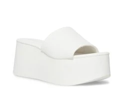 Women's Madden Girl Cake Platform Wedge Sandals White Paris -GC shoes Shop 2 257