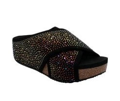 Women's Volatile Dixiedust Platform Wedge Sandals Black -GC shoes Shop 2 284