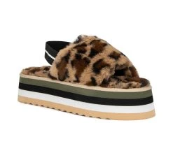 Women's Olivia Miller Cara Flatform Sandals Leopard 8 Women's Olivia Miller Cara Flatform Sandals Leopard -GC shoes Shop 2 342