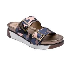 Women's Jane And The Shoe Jessica Flatform Sandals Pink Camo -GC shoes Shop 2 360