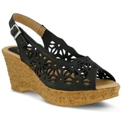 Women's SPRING STEP Abigail Wedge Sandals Black -GC shoes Shop 2 382