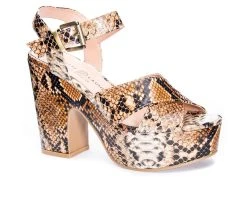 Women's Chinese Laundry Bali Platform Heels Bronze/Tan -GC shoes Shop 2 405