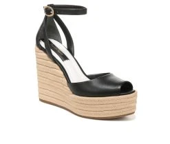 Women's Franco Sarto Paige Espadrille Platform Wedges Black -GC shoes Shop 2 429