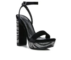 Women's Rag & Co Zircon Platform Dress Sandals Black -GC shoes Shop 2 442