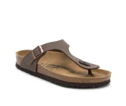 Women's Birkenstock Gizeh Leather Footbed Sandals Mocha -GC shoes Shop 2 45