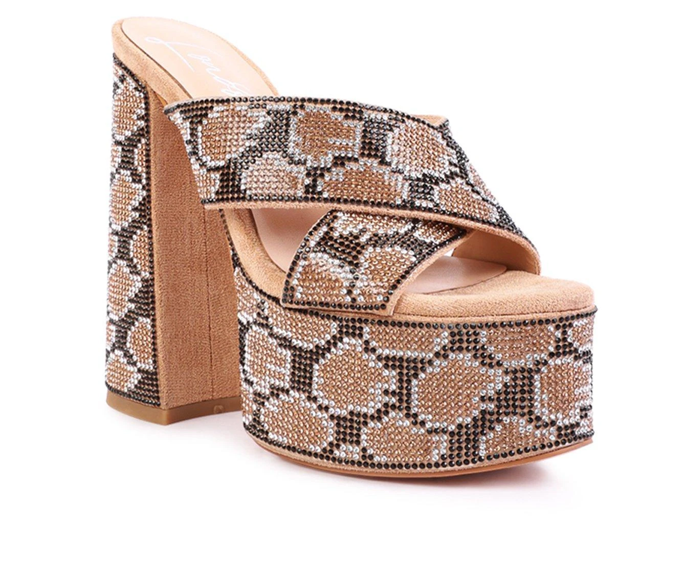 Women's London Rag Ful Platform Heeled Sandals Gold 3 Women's London Rag Ful Platform Heeled Sandals Gold - Image 3