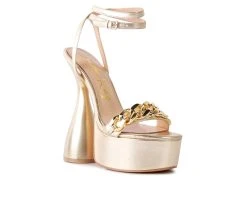 Women's London Rag Big Bash Platform Dress Sandals Gold -GC shoes Shop 2 461