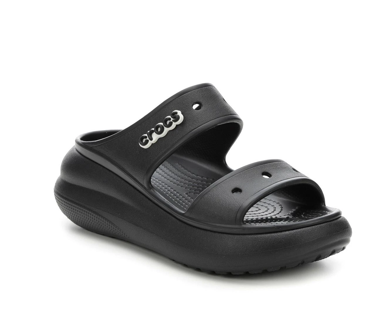 Women's Crocs Classic Crush Platform Sandals Black 3 Women's Crocs Classic Crush Platform Sandals Black - Image 3