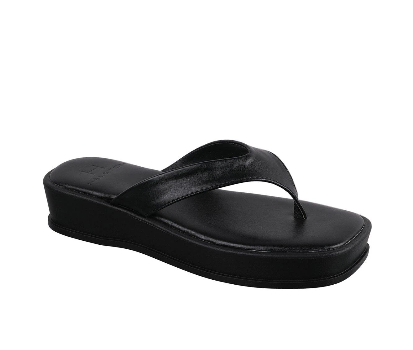 Women's Halston Soula Flip-Flops Black 3 Women's Halston Soula Flip-Flops Black - Image 3