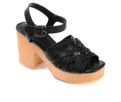 Women's Journee Collection Addisyn Platform Block Heel Sandals Black -GC shoes Shop 2 473