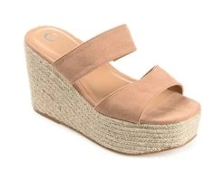 Women's Journee Collection Ilyana Espadrille Platform Wedge Tan -GC shoes Shop 2 475