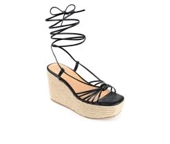 Women's Journee Collection Catalinn Espadrille Platform Wedges Black -GC shoes Shop 2 476