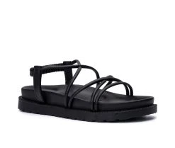 Women's Olivia Miller Venus Strappy Footbed Sandals Black -GC shoes Shop 2 70