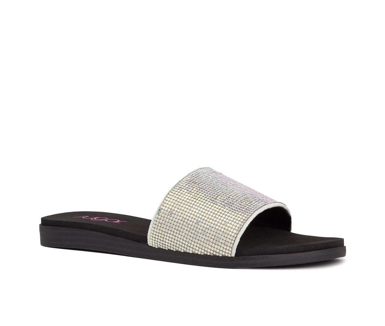 Women's Sugar Sahara Slide Sandals White/Silver 3 Women's Sugar Sahara Slide Sandals White/Silver - Image 3