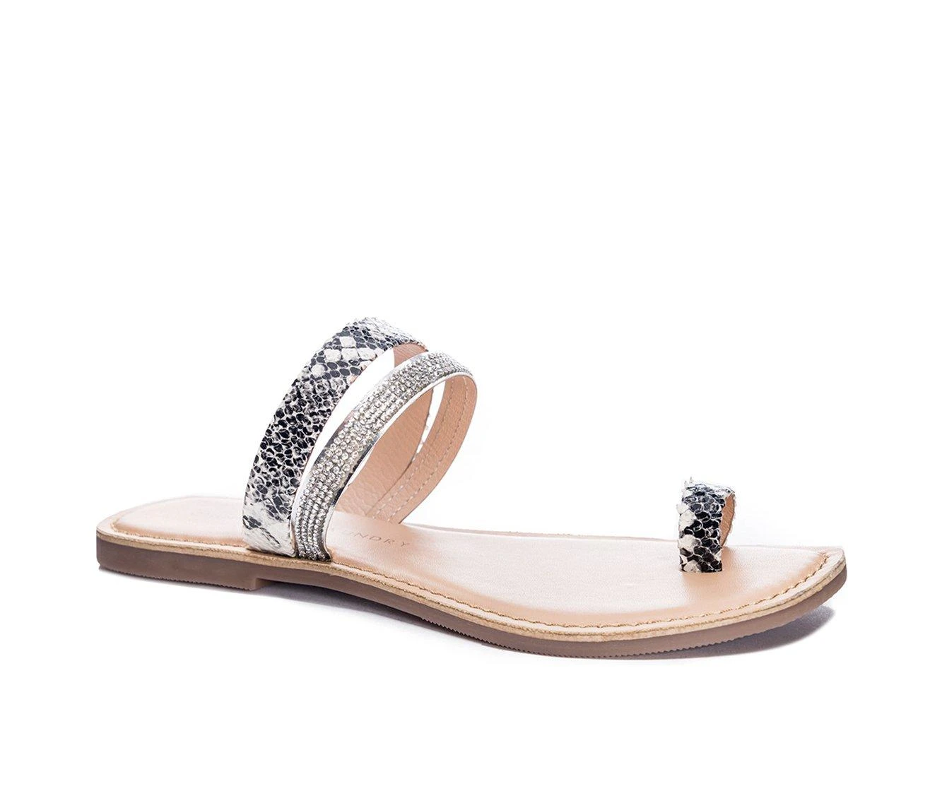 Women's Chinese Laundry Safari Slide Sandals Black/White 3 Women's Chinese Laundry Safari Slide Sandals Black/White - Image 3