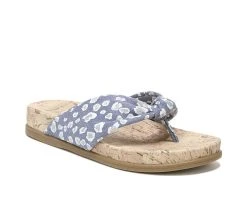 Women's LifeStride Happy Print Footbed Sandals Denim -GC shoes Shop 2 8