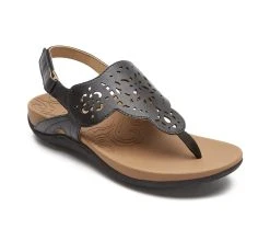 Women's Rockport Ridge Circle Sling Sandals Black -GC shoes Shop 2 828