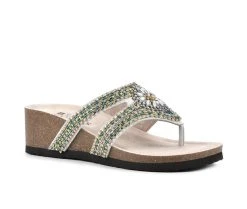 Women's White Mountain Busy Wedge Footbed Sandals White -GC shoes Shop 2 83