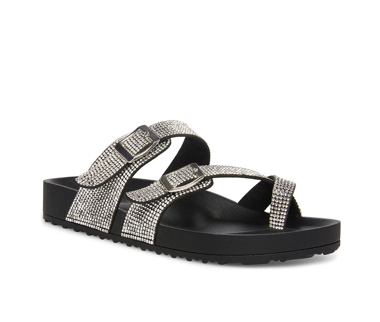 Women's Madden Girl Twila - Rhinestone Footbed Sandals Black Multi 3 Women's Madden Girl Twila - Rhinestone Footbed Sandals Black Multi - Image 3