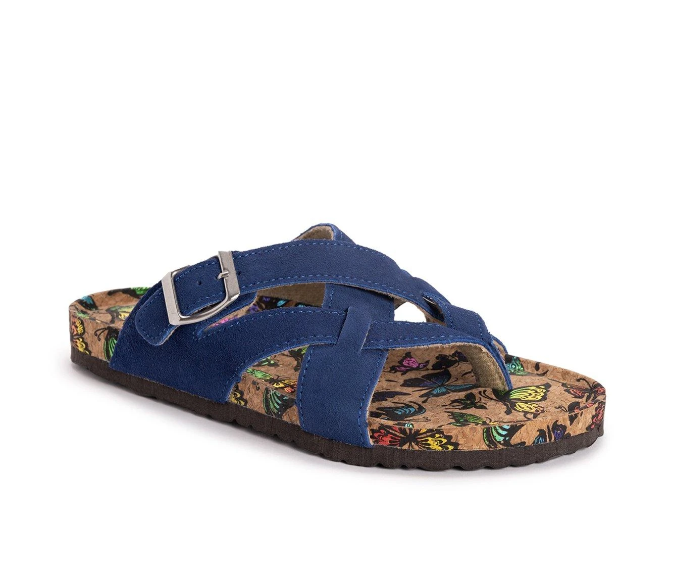 Women's MUK LUKS Shayna Footbed Sandals Navy 3 Women's MUK LUKS Shayna Footbed Sandals Navy - Image 3