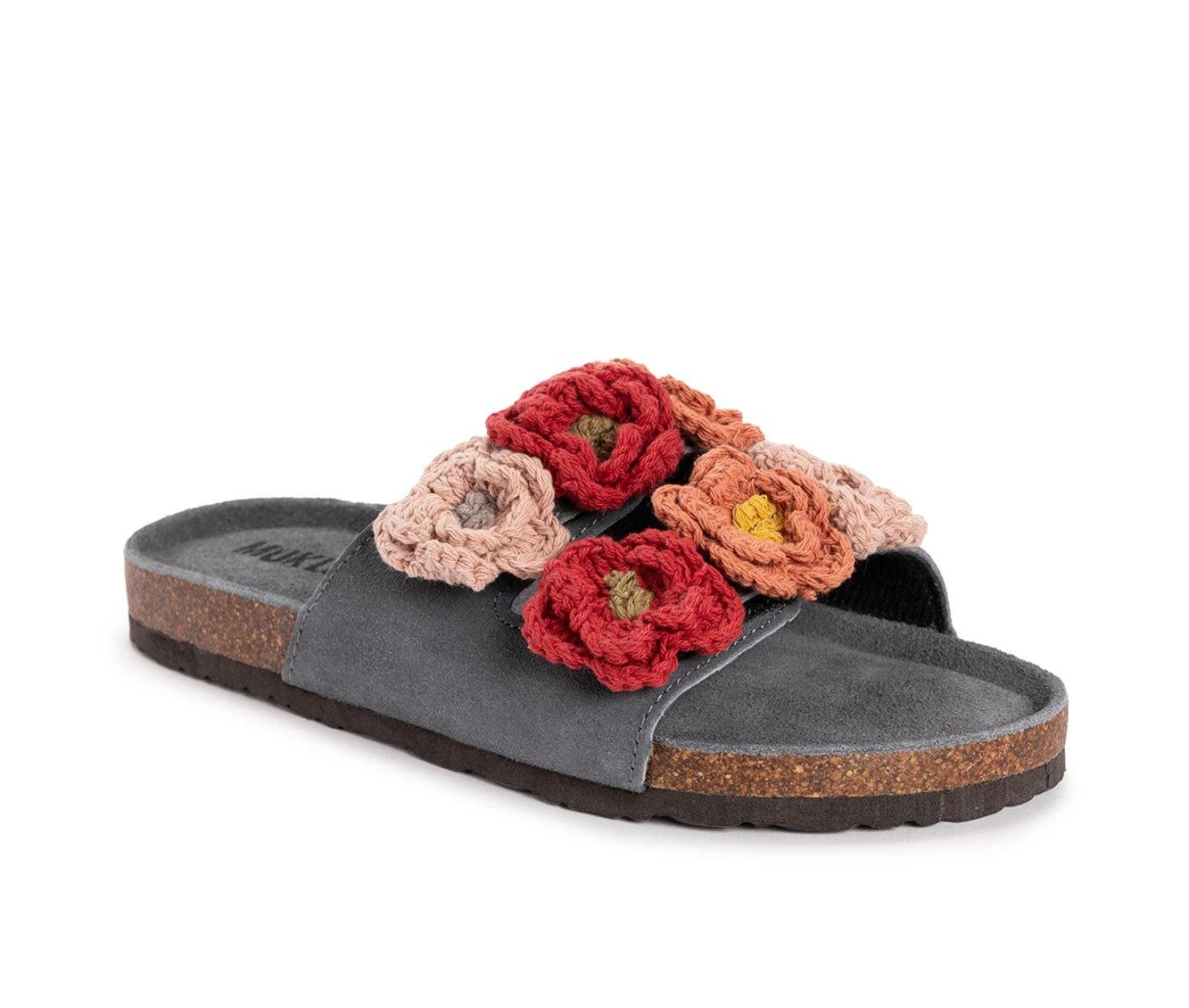 Women's MUK LUKS Flora Footbed Sandals Dark Grey 3 Women's MUK LUKS Flora Footbed Sandals Dark Grey - Image 3