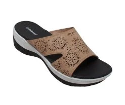 Women's Shaboom Comfort Curved Slide Sandals Taupe -GC shoes Shop 2 945