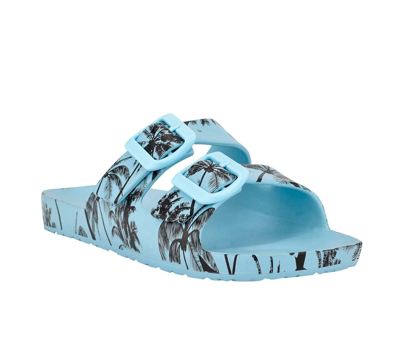 Women's Nine West Splash Footbed Sandals Palm Tree Print 3 Women's Nine West Splash Footbed Sandals Palm Tree Print - Image 3