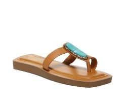 Women's Franco Sarto Capri Thong Sandals Cuoio -GC shoes Shop 2 972