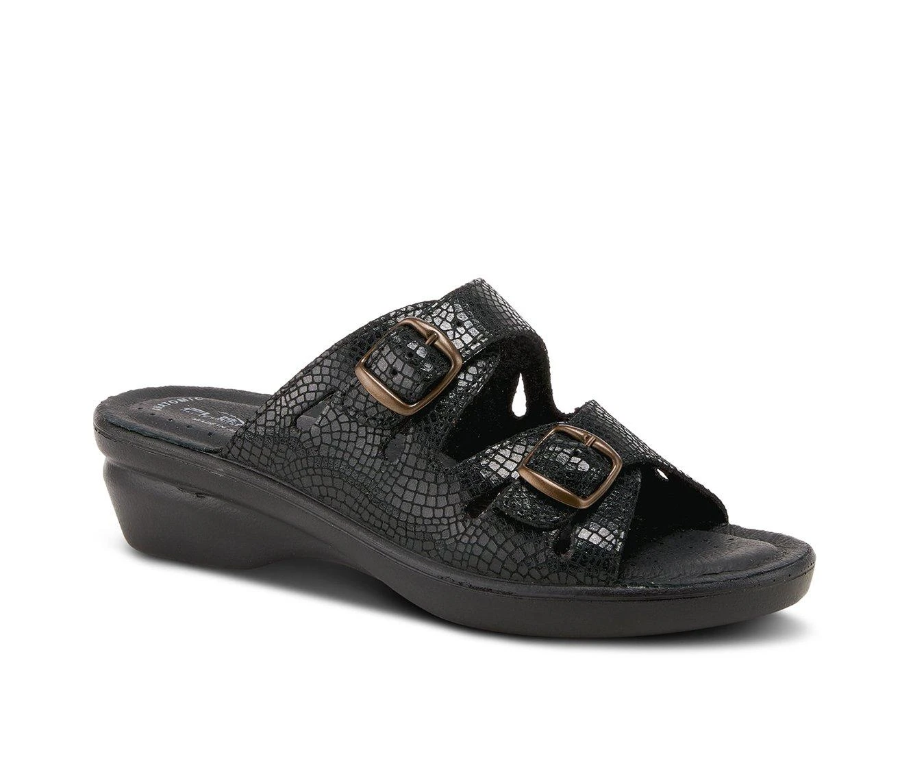 Women's Flexus Becca-Snake Sandals Black Suede 3 Women's Flexus Becca-Snake Sandals Black Suede - Image 3
