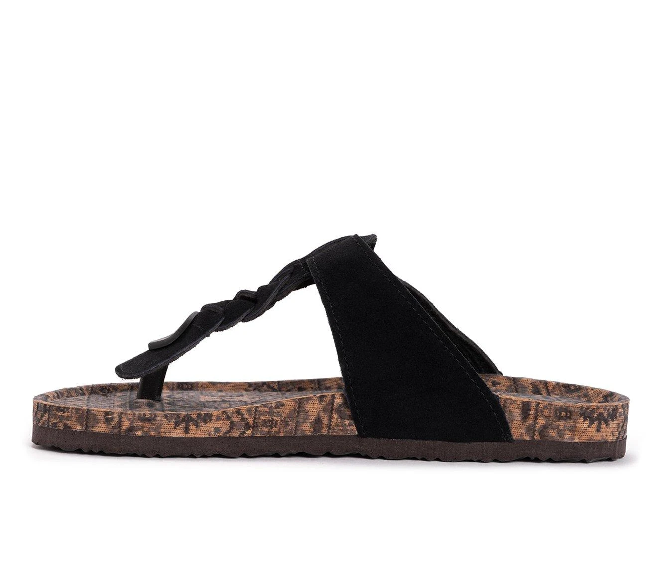 Women's MUK LUKS Marsha Terra Turf Footbed Sandals Jet Black 4 Women's MUK LUKS Marsha Terra Turf Footbed Sandals Jet Black - Image 4