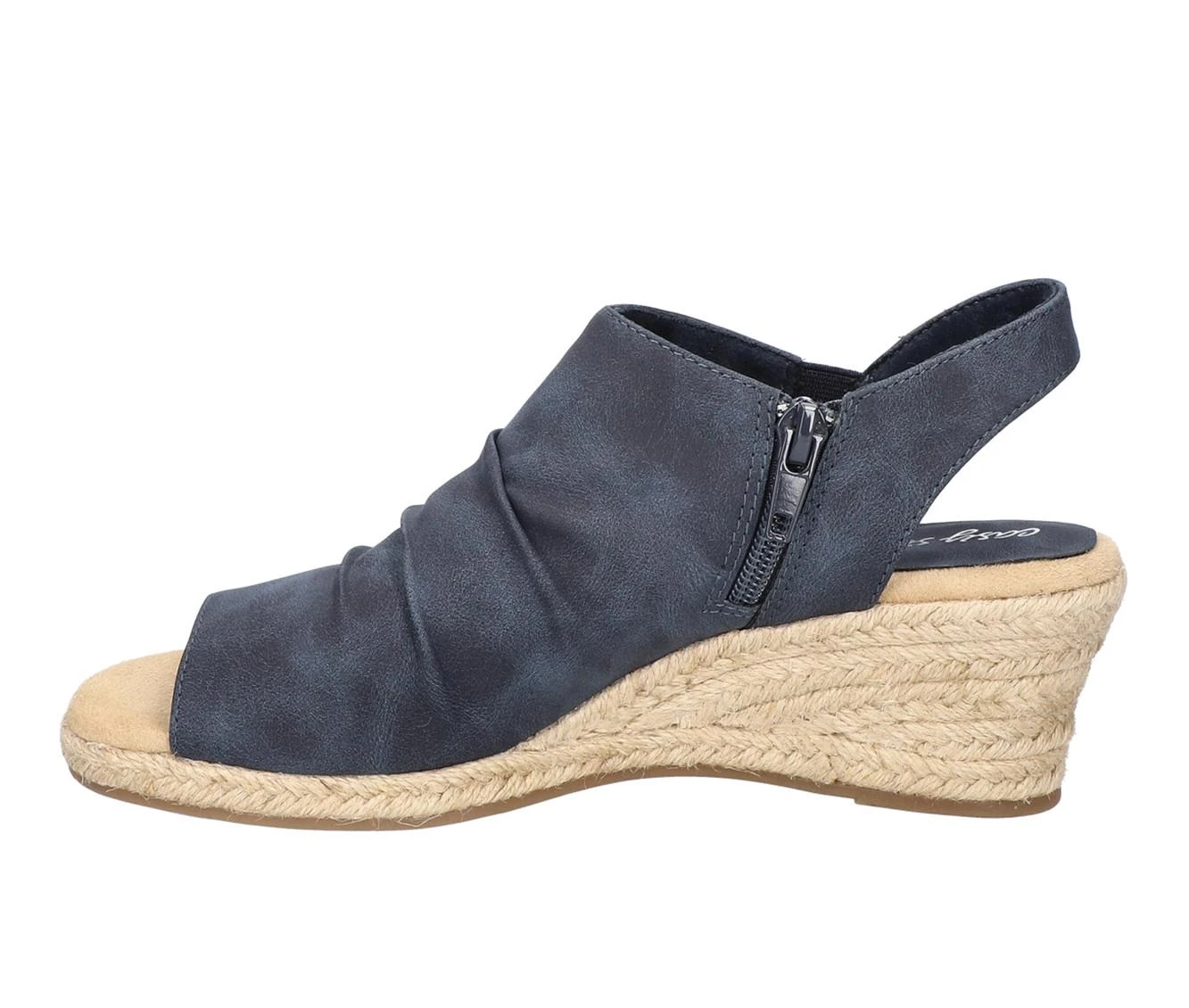 Women's Easy Street Teje Espadrille Wedge Sandals Navy 4 Women's Easy Street Teje Espadrille Wedge Sandals Navy - Image 4