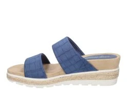 Women's Easy Street Maryann Wedge Sandals Denim Croco -GC shoes Shop 3 1240