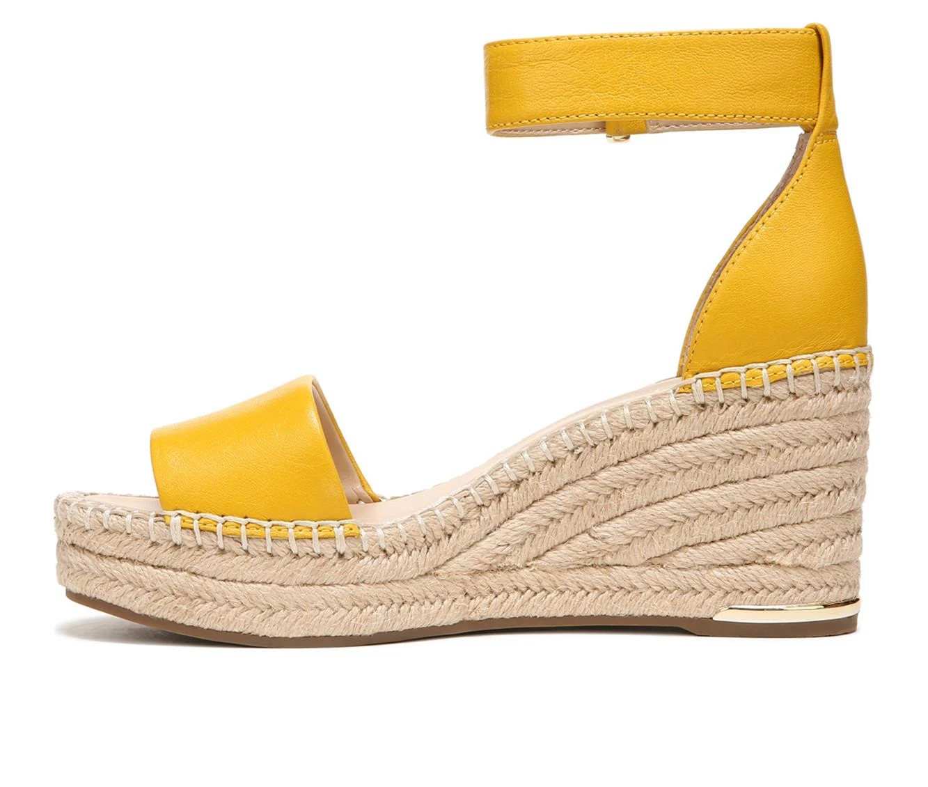 Women's Franco Sarto Clemens Espadrille Wedge Sandals Summer Yellow 4 Women's Franco Sarto Clemens Espadrille Wedge Sandals Summer Yellow - Image 4