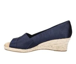 Women's Easy Street Jasper Espadrille Wedge Sandals Navy Thai Silk -GC shoes Shop 3 1269