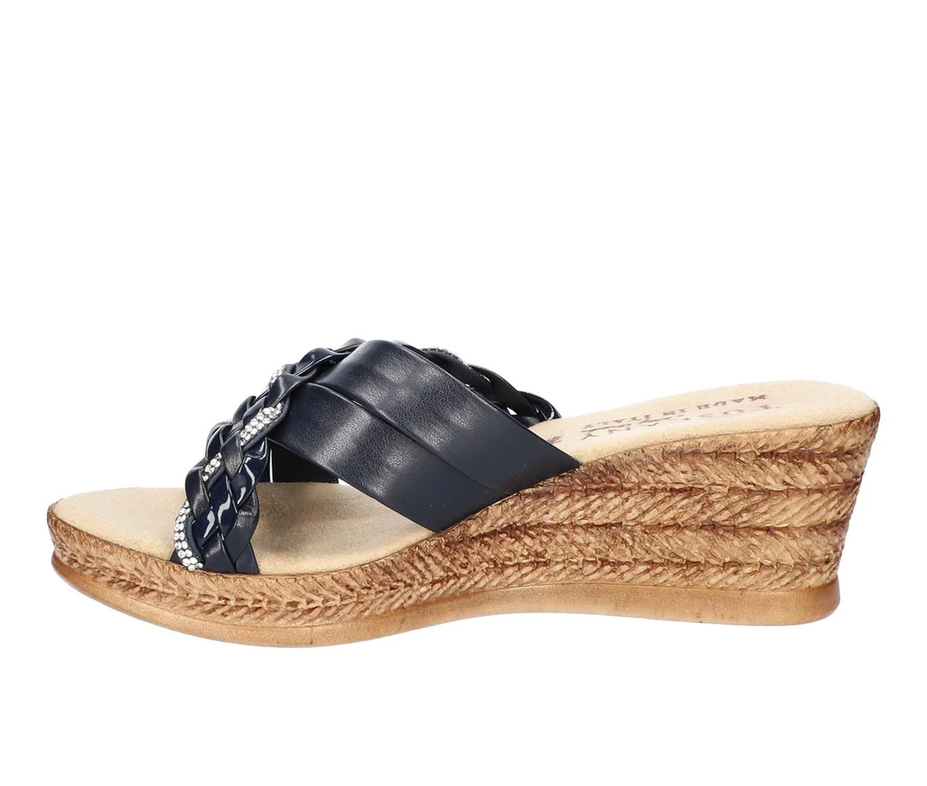 Women's TUSCANY BY EASY STREET Gessica Wedge Sandals Navy 4 Women's TUSCANY BY EASY STREET Gessica Wedge Sandals Navy - Image 4