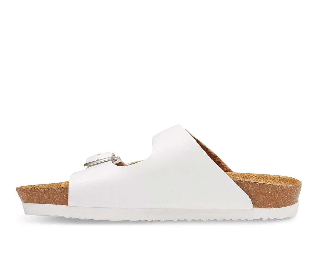 Women's Eastland Cambridge Double Strap & Buckle Slide Footbed Sandals White 4 Women's Eastland Cambridge Double Strap & Buckle Slide Footbed Sandals White - Image 4